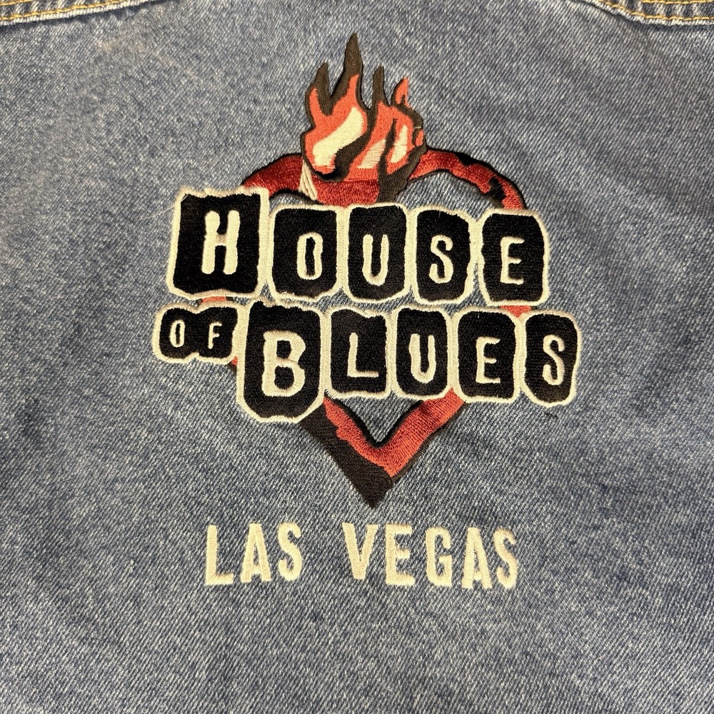 Vintage House Of Blues Las Vegas Men's Blue Denim Button-Up Jacket Small USA